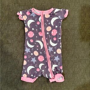 Little Sleepies Shortie Zippie Moon and Star Print